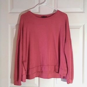 Cropped berry colored sweatshirt